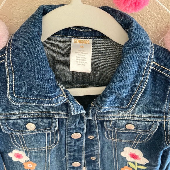 Toddler Girl Embroidered Denim Jacket - Picture 3 of 4